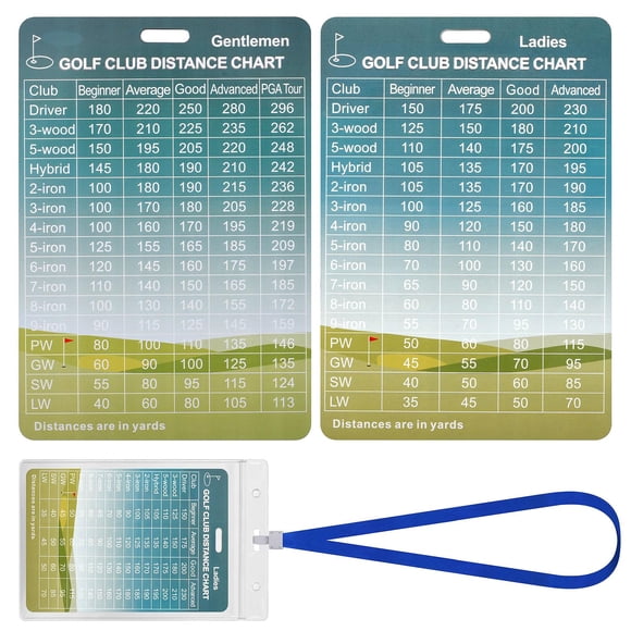 Tarjeta de tabla de distancias de golf ArlinaL de aluminio 13x9 cm