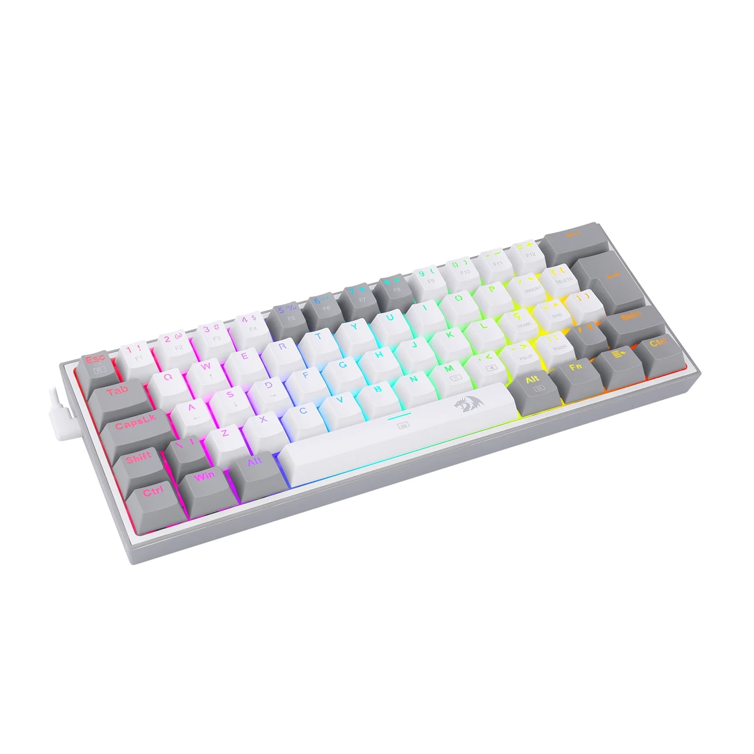 Teclado Gamer Redragon K617 Fizz Rgb White/grey