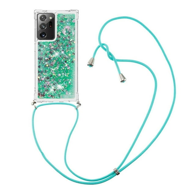 Funda FOXDOCK para Samsung Galaxy Note 20 Ultra con Cuerda Ajustable, Brillo Líquido, Protección Antigolpes y Lente – Ideal para Regalo