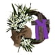 thumbnail image 3 of Corona De Pascua Con Cruz Decoración Rústica Para Puerta De Entrada Fiesta Fiesta 40cm Violeta, 3 of 5