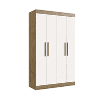 Exit - Closet 4 Puertas 2 Cajones 3 Repisas New Recife Nogueira Off White
