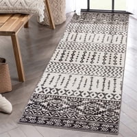 Alfombra Art&Tuft Runner, 76 X 203 Cm, Color Negro, Marroquí, Lavable
