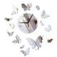 thumbnail image 4 of Reloj de pared de mariposa creativo, pegatina de pared de espejo acrílico DIY, relojes silenciosos, decoración de relojes para el hogar y la sala de e , argén Argenta1, 4 of 5