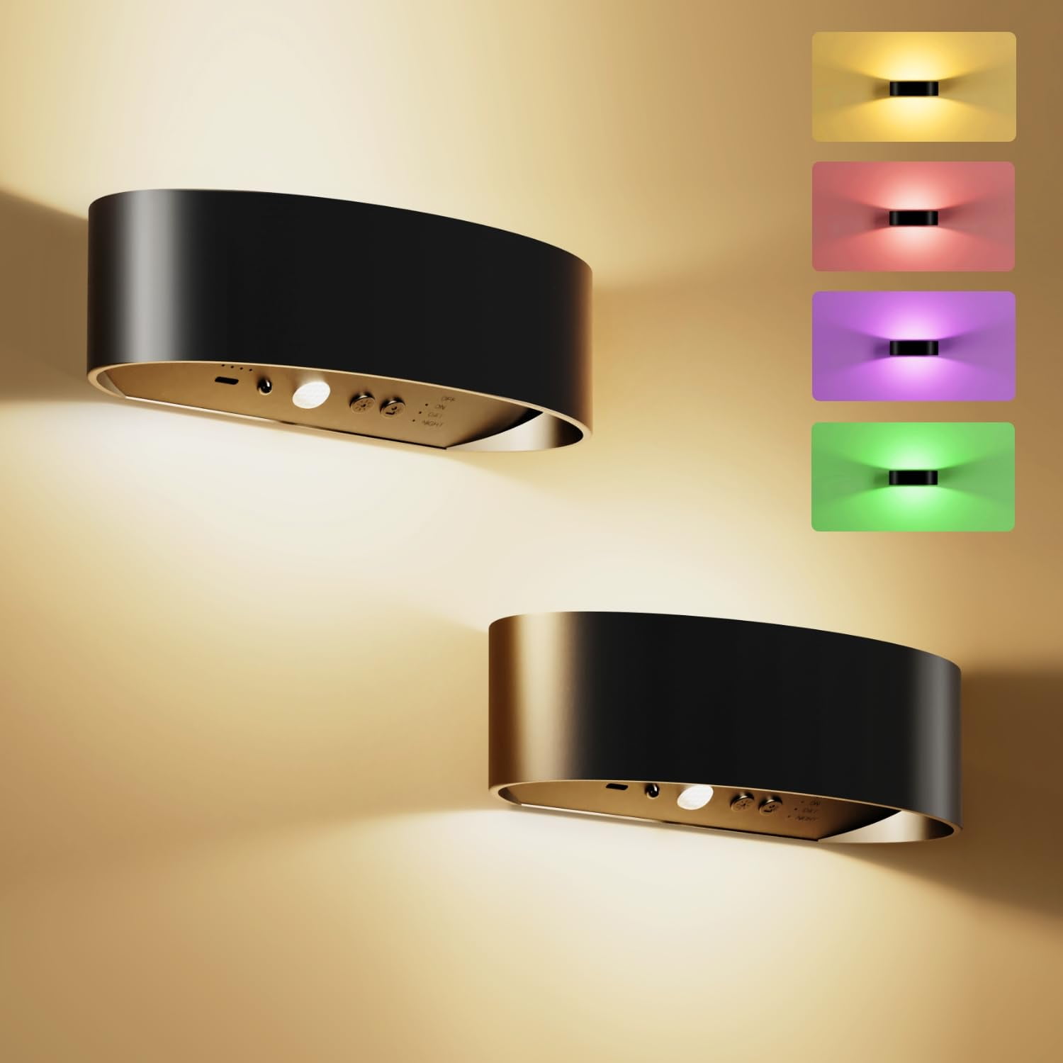 Luz De Pared Con Sensor De Movimiento Fulnix 5000mah Rgb Inalámbrica