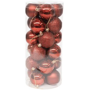 Wakeshome - 24 Esferas Navideña 6Cm Bambalinas Adornos Arbolito Navidad