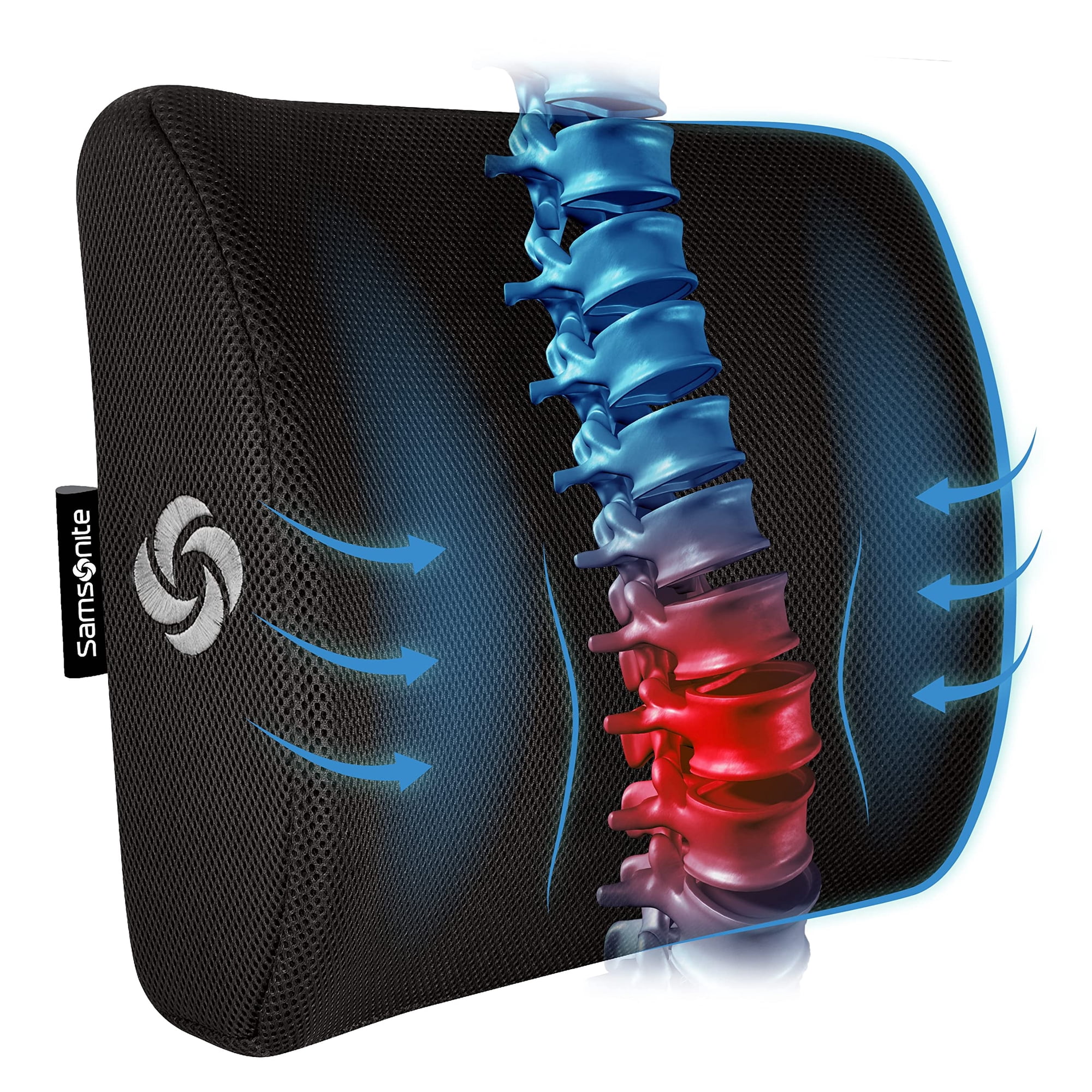 Almohada De Apoyo Lumbar Samsonite Para Silla De Oficina Y Coche