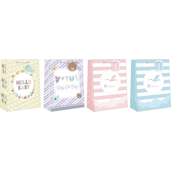 Bolsa de regalo con imágenes de papel surtidas para bebés, 2 unidades, 12 unidades