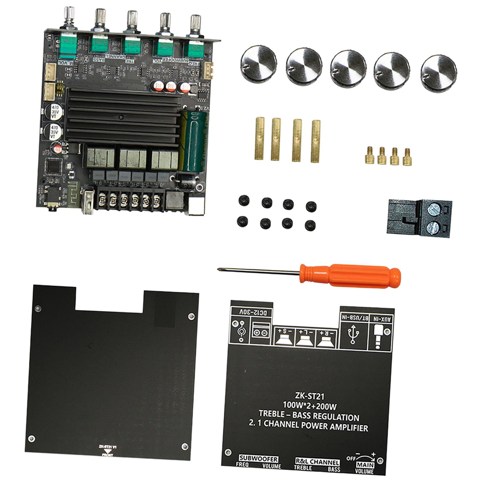 Bothyi - Placa Amplificadora Digital Estéreo De 100 W + 100 W + 200 W Para Oficina, Estudio, Cine En Casa