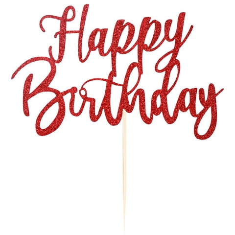 Adorno Para Pastel Yuinyo Hecho A Mano Con Brillantina Roja 19X17 Cm