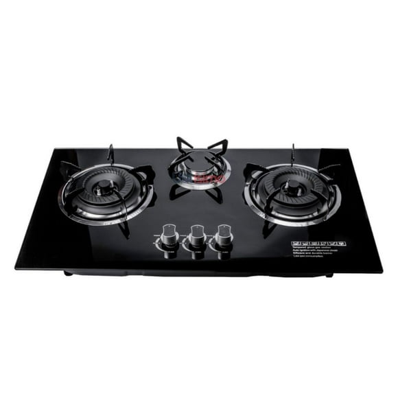 Cocina Encimera A Gas Placa Vidrio Templado 3 Platos