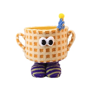 Bothyi - Organizador De Escritorio De Dibujos Animados Cesta De Almacenamiento De Juguetes Para Encimera De Ceremonia De Escritorio Amarillo