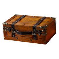 Bothyi - Old Fashioned Caja De Almacenamiento Madera Maleta Elegante Multiusos Con Tapa Con Bisagras 30X19,5X11,2 Cm