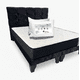 thumbnail image 1 of Cama Dos Plazas con Colchon + Pack de Almohadas Tapizado en Felpa Negro, 1 of 6