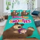 thumbnail image 2 of Masha y el Oso Conjunto de sábanas temático, trío de piezas, cómodo y amigable con la piel, diseño único, regalo de decoración para el hogar para familiares, amigos y fans,140X210cm, 2 of 6