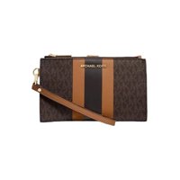 Billetera Michael Kors Doble Cremallera Talla Única, Café