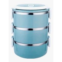 Riqui - Lonchera Térmica Fiambrera 3 Niveles Azul