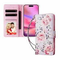 Foxdock Funda Tipo Cartera Floral Para Iphone 14 Plus ,Funda Con Tapa De Cuero Pu, Protección Antigolpes Con Ranuras Para Tarjetas Y Soporte