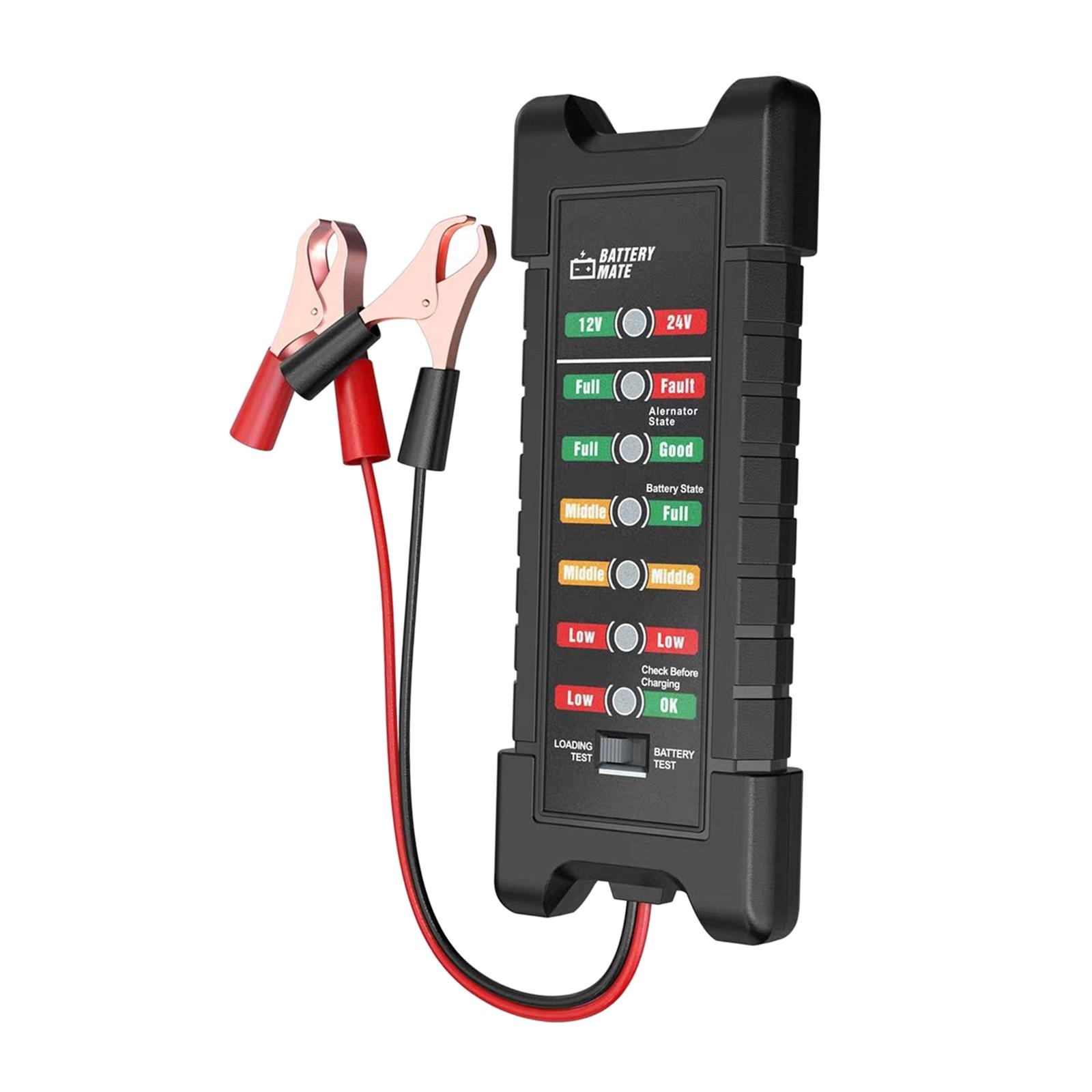 Ioensy - Probador De Batería De Coche De 12V 24V Universal Portátil Para Vehículos De Recogida Rv Clip