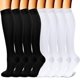 thumbnail image 1 of suxuMhao Calcetines Deportivos, Calcetines de Running Calcetines hasta la Rodilla Calcetines de Fitness Calcetines hasta la Pantorrilla, Calcetines Suaves de Longitud Media, Blanco, Talla L/XL, 8, 1 of 2