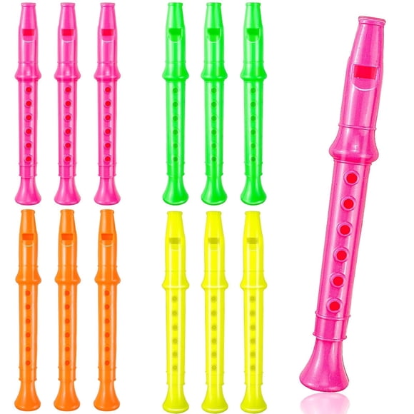 Flautas dulces de plástico Etmact, paquete de 12 para niños, juguete musical de 14 cm