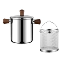 Magideal - Olla Pequeña Para Freír De Acero Inoxidable, Mini Freidora Profunda, Olla Para Sopa, Herramienta De Cocina, Olla Para Freír, Mini Freidora Profunda L