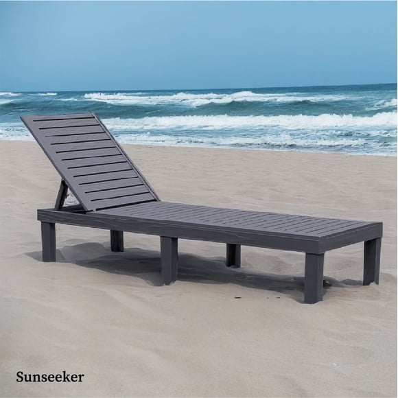 Reposera Reclinable Madera Plástica BlackWood 189 x 58 cm Sunseeker 1 un
