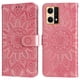 thumbnail image 2 of Funda tipo cartera FOXDOCK para OPPO Reno 7 4G , diseño girasol en relieve, cuero PU, cierre magnético, soporte y tarjetero, 2 of 5