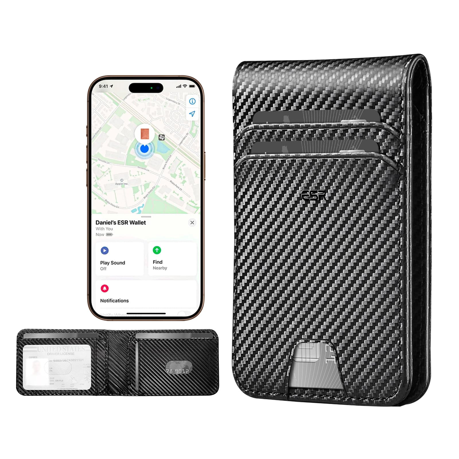 Tarjetero Esr Geo Con Rfid Find My Functionality Para Hombre
