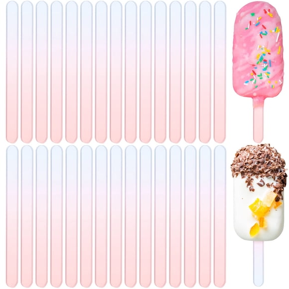 Palitos reutilizables Romooa para cakesicles, 30 piezas, 11 cm, arcoíris