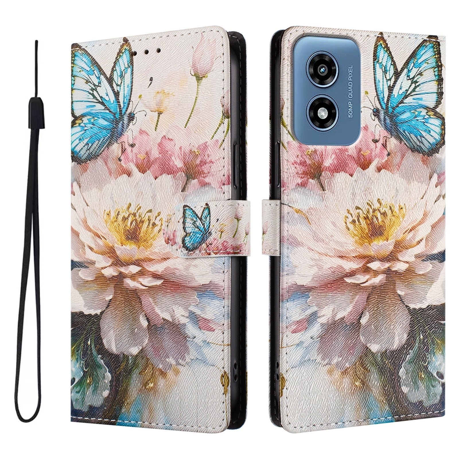 Foxdock Funda Tipo Cartera Para Motorola Moto G Play 4g 2024 Con Soporte Y Correa – Diseño De Patrones Lindos