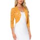 thumbnail image 4 of INSPIRE CHIC Chaquetas de Mujer de Encaje Floral Cárdigan de 3/4 Mangas Cubierta Transparente Superior Amarillo Brillante L, 4 of 6