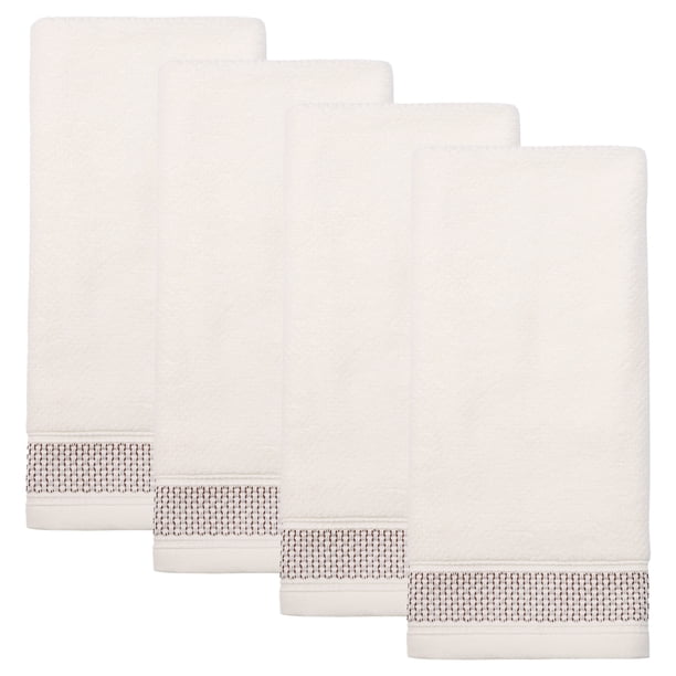 REGALWOVEN Toallas de Mano Texturizadas de Algodón Waffle, 13" x 29" Suaves y Absorbentes Toallas Decorativas para Baño, Gimnasio, Spa, Hotel, Hogar Blanco Lechoso 4pk