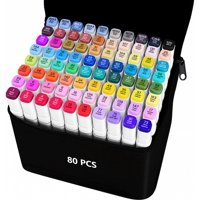 Marcadores De Alcohol Vibex, 80 Colores, De Doble Punta, Recargables Para Adultos
