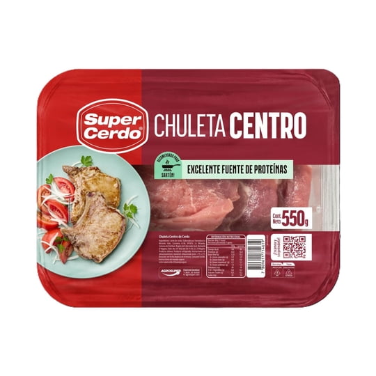 Chuleta De Cerdo Centro 550 g Super Cerdo