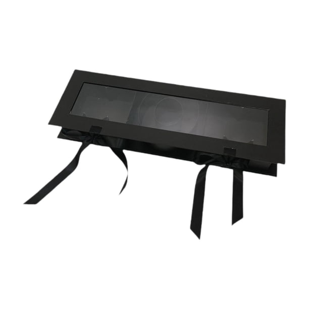 Caja para Flores Decorativa Contenedor Rellenable Empaque para Regalos Caja de Cartón con Diseño Elegante de Letras Mamá Adecuado para Aniversarios Y Negro