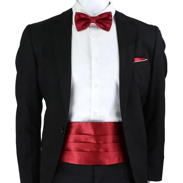 Faja Formal Corbatin Ajustables Hombre Matrimonio Cummerbund rojo Talla Única