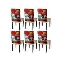 Teng Fei - Pack 6 Fundas De Respaldo De Sillas Diseño Navidad Tf19
