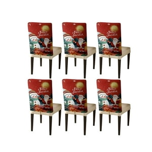 Teng Fei - Pack 6 Fundas De Respaldo De Sillas Diseño Navidad Tf19