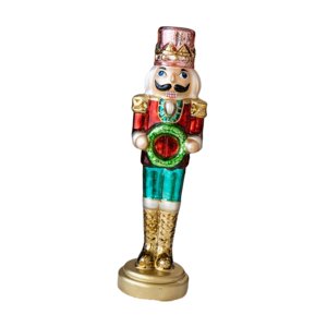 Magideal - Figura De Cascanueces De Navidad, Muñeco De Cascanueces De Cristal Brillante, Estante Creativo Para Fiestas, Escritorio, Decoración Navideña Navideña, Grande