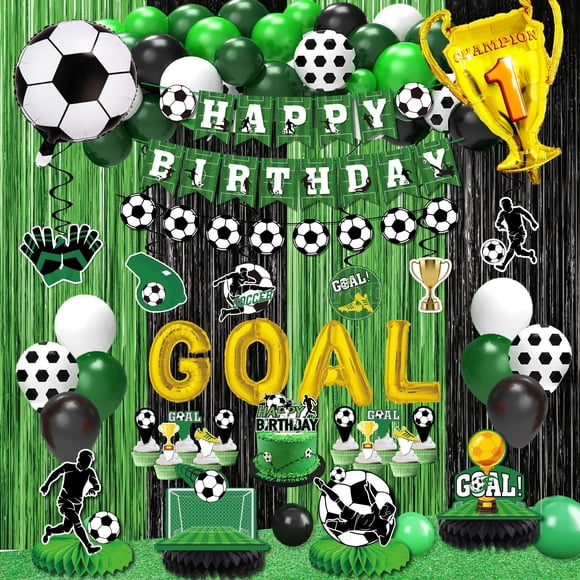 Kit de decoración para fiestas, suministros de fútbol para fiestas de cumpleaños