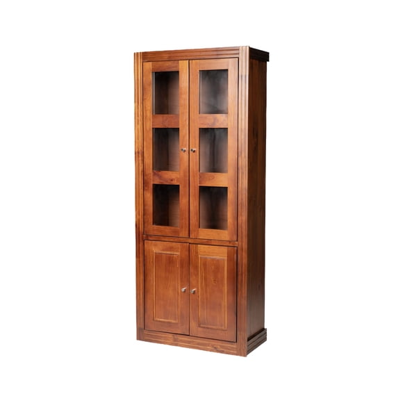 Vitrina Berlin Nogal Madera Vidrio 2 puertas