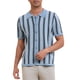 thumbnail image 5 of INSPIRE CHIC Polo de Punto a Rayas para Hombre de Verano con Mangas Cortas y Botones Abajo Camisas Polo de Jacquard XL Azul Claro, 5 of 6