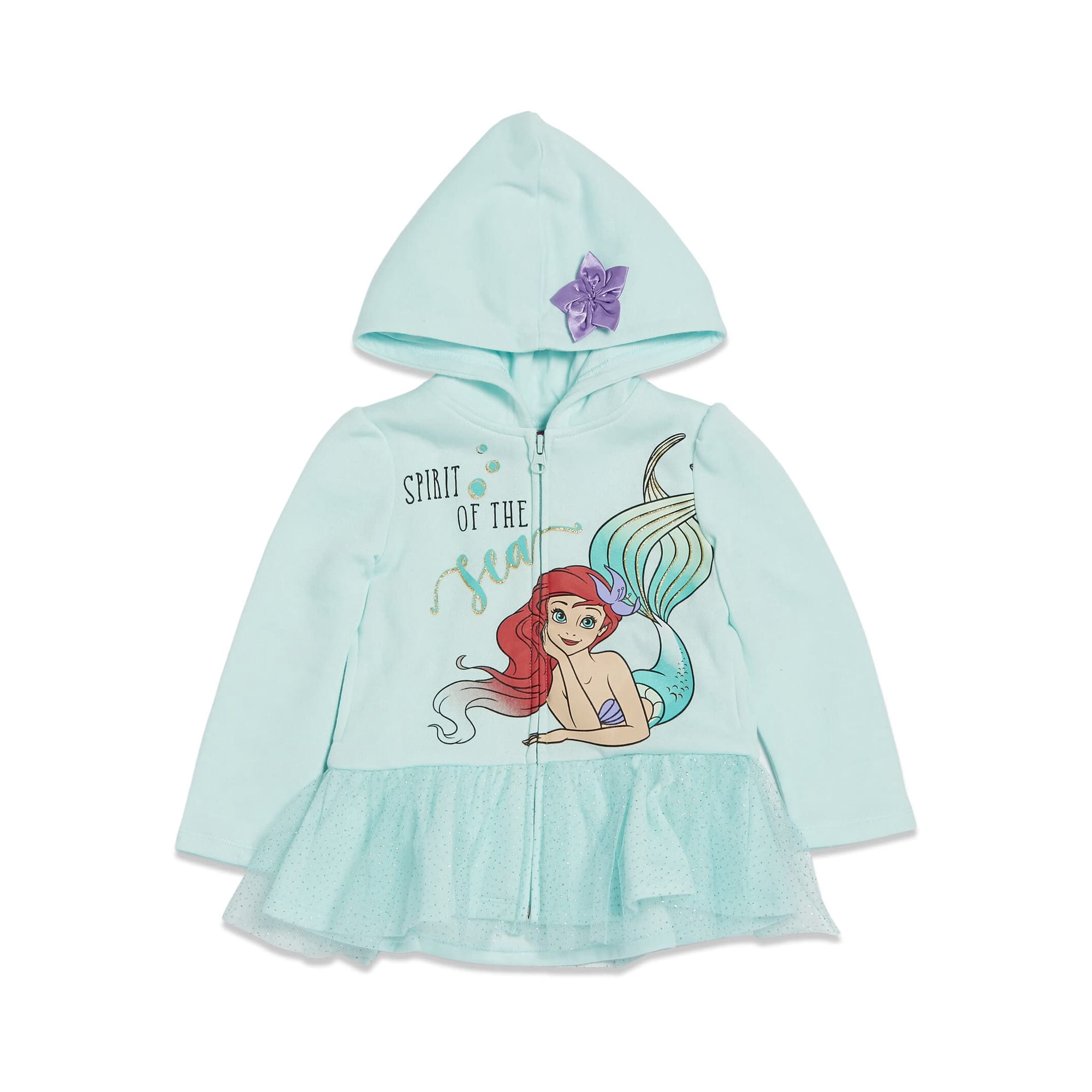 Sudadera Con Capucha Disney Ariel Para Niñas Con Forro Polar Y Cierre 7-8