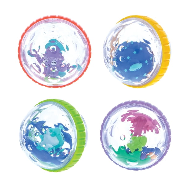 Set de baño Nuby Bubbly Buds Interactive, paquete de 4 unidades para bebés de más de 6 meses