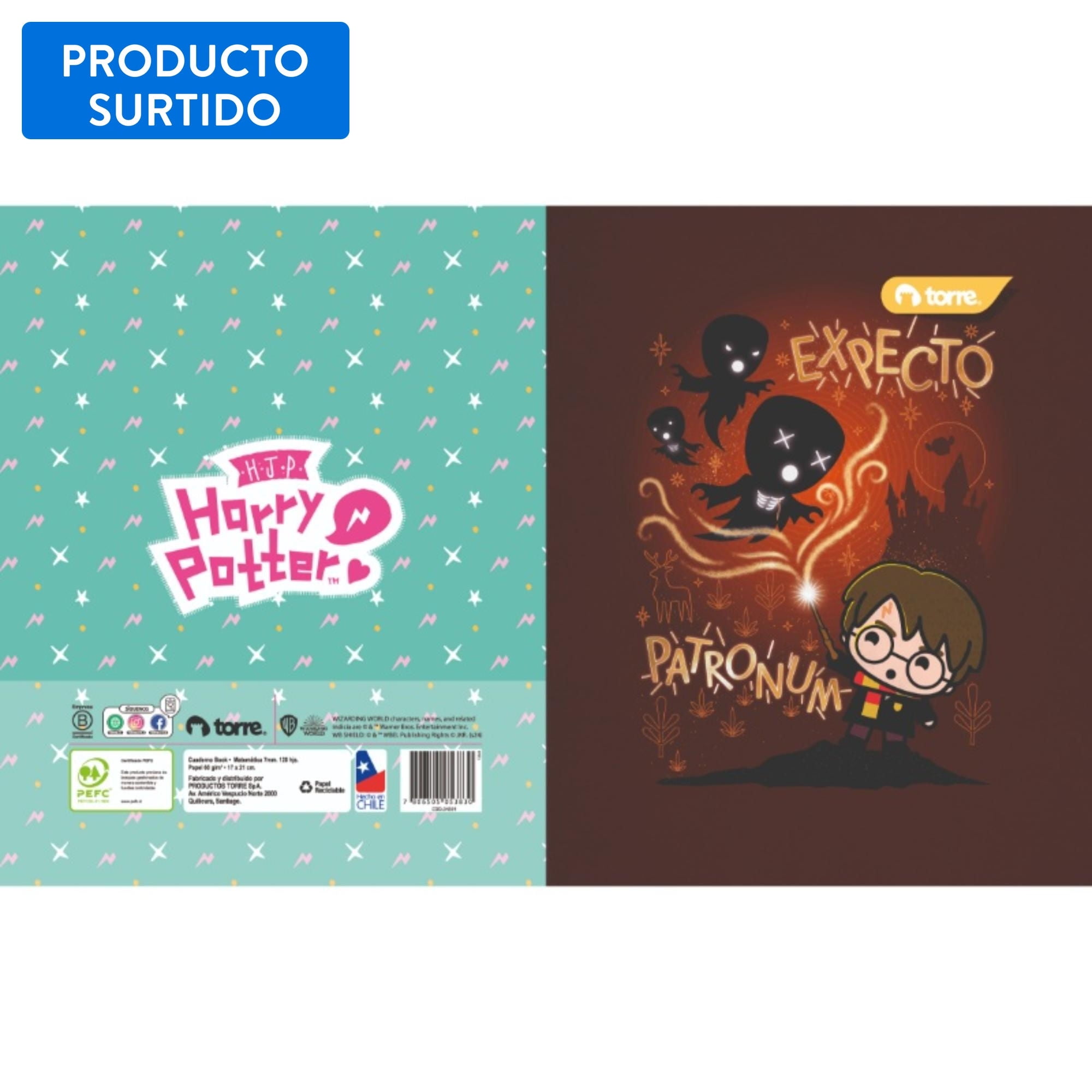Cuaderno Book Harry Potter 2 7mm 120 Hojas / Producto Surtido Torre