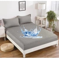 Aladdins Shop - Cubrecolchon Forro Impermeable Para Cama 2 Plazas Color Gris