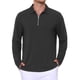 thumbnail image 1 of INSPIRE CHIC Camisas Polo Texturizadas para Hombre de Manga Larga con Cremallera Cuarto para Golf Talla S Negro, 1 of 6