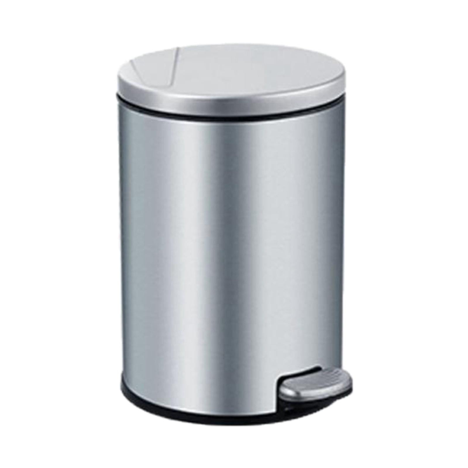 Bothyi - Cubo De Basura De Paso Redondo, Cubo De Basura, Manos Libres, Impermeable, Para Cocina, Baño, Hogar, Plateado