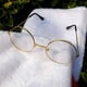thumbnail image 3 of Gafas de Papá Noel para cosplay de anciano, montura redonda dorada, lentes transparentes (talla única para adultos), 3 of 6