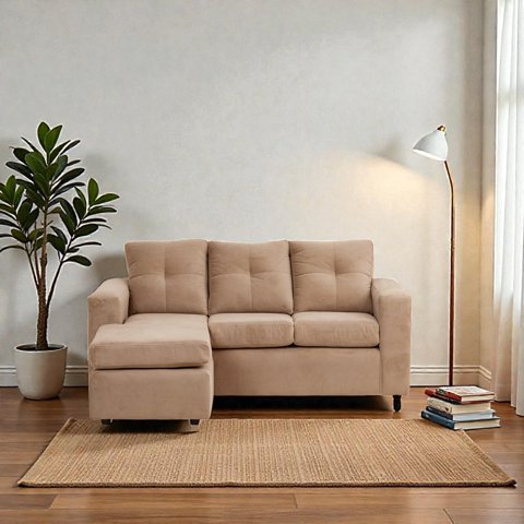 Muebles Altiro - Seccional Emanuel - Tela Felpa Beige